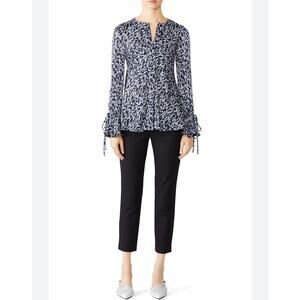 Derek Lam 10 Crosby Animal Print Blouse Bell Sleeve Leopard Womens Size 6